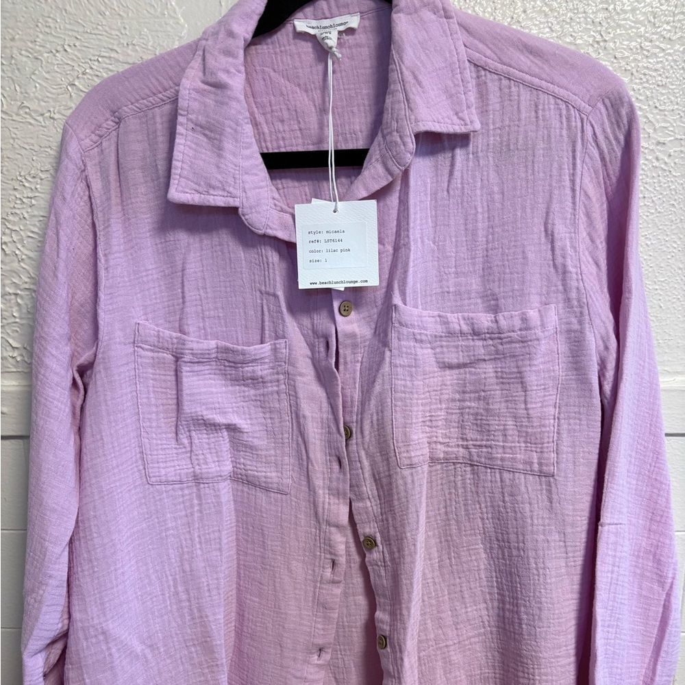 beachlunchlounge Lavender Button Down Shirt